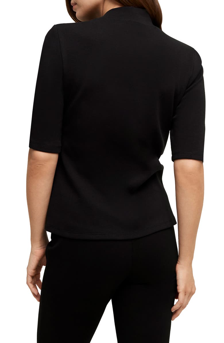 Isaac Mizrahi New York Mock Neck Cotton Top, Alternate, color,