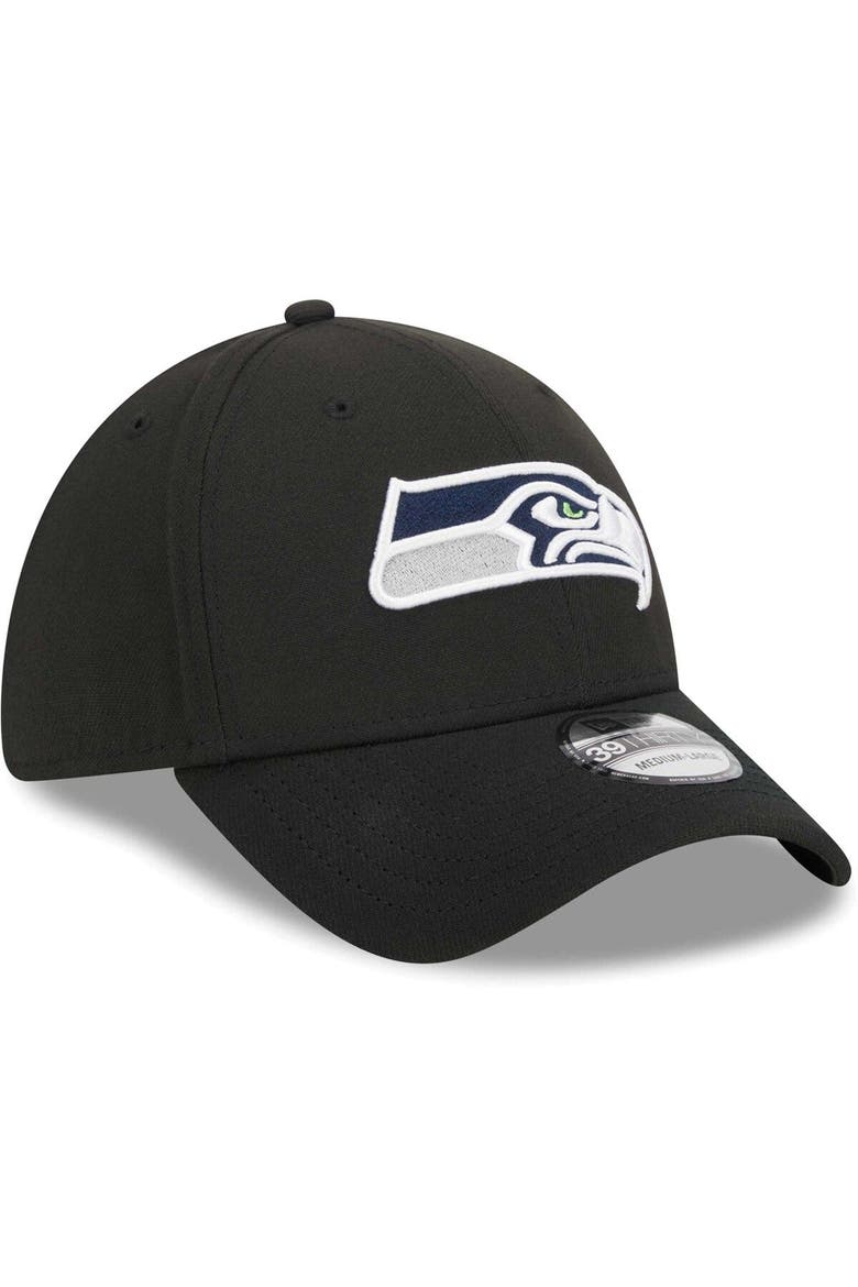 Men's New Era Black Seattle Seahawks  Main 39THIRTY Flex Hat, Alternate, color, Black
