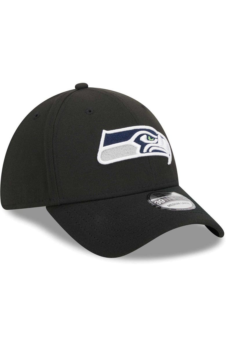 New Era Men's New Era Black Seattle Seahawks  Main 39THIRTY Flex Hat, Alternate, color, 