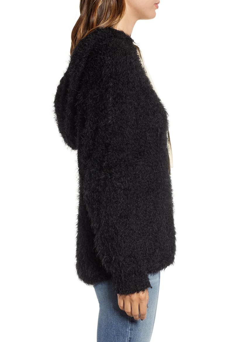 Eyelash Knit Hoodie, Alternate, color, BLACK