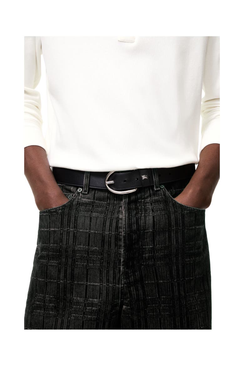 Leather Oval Belt, Alternate, color, Black
