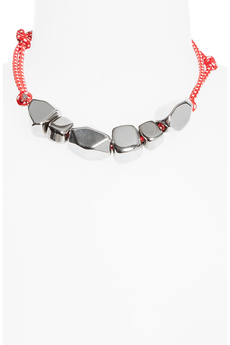 Stone Cord Necklace, Alternate, color, RED NICKEL