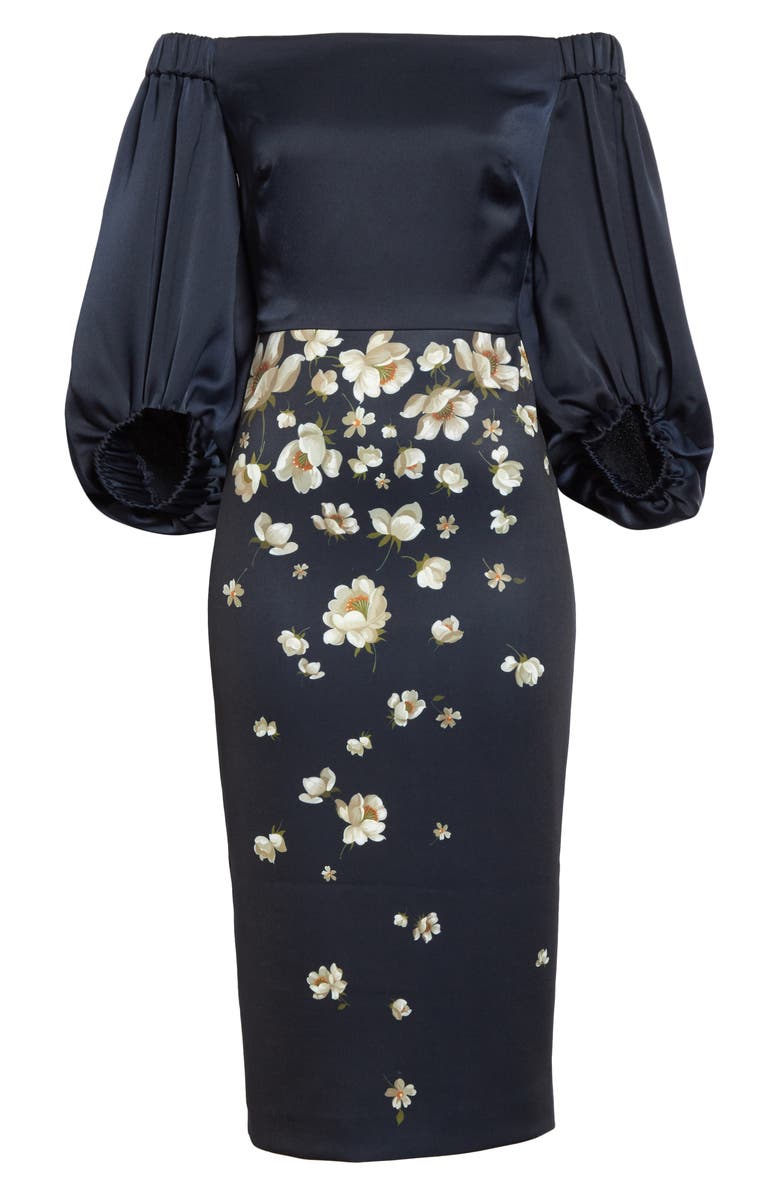 Ted Baker London Pearl Floral Off the Shoulder Midi Dress, Alternate, color, 