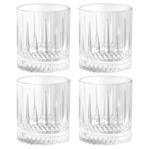 Gibson Home 4 Piece 13 Ounce Iceberg Embossed Double Old-fashioned Glass Set In Transparent