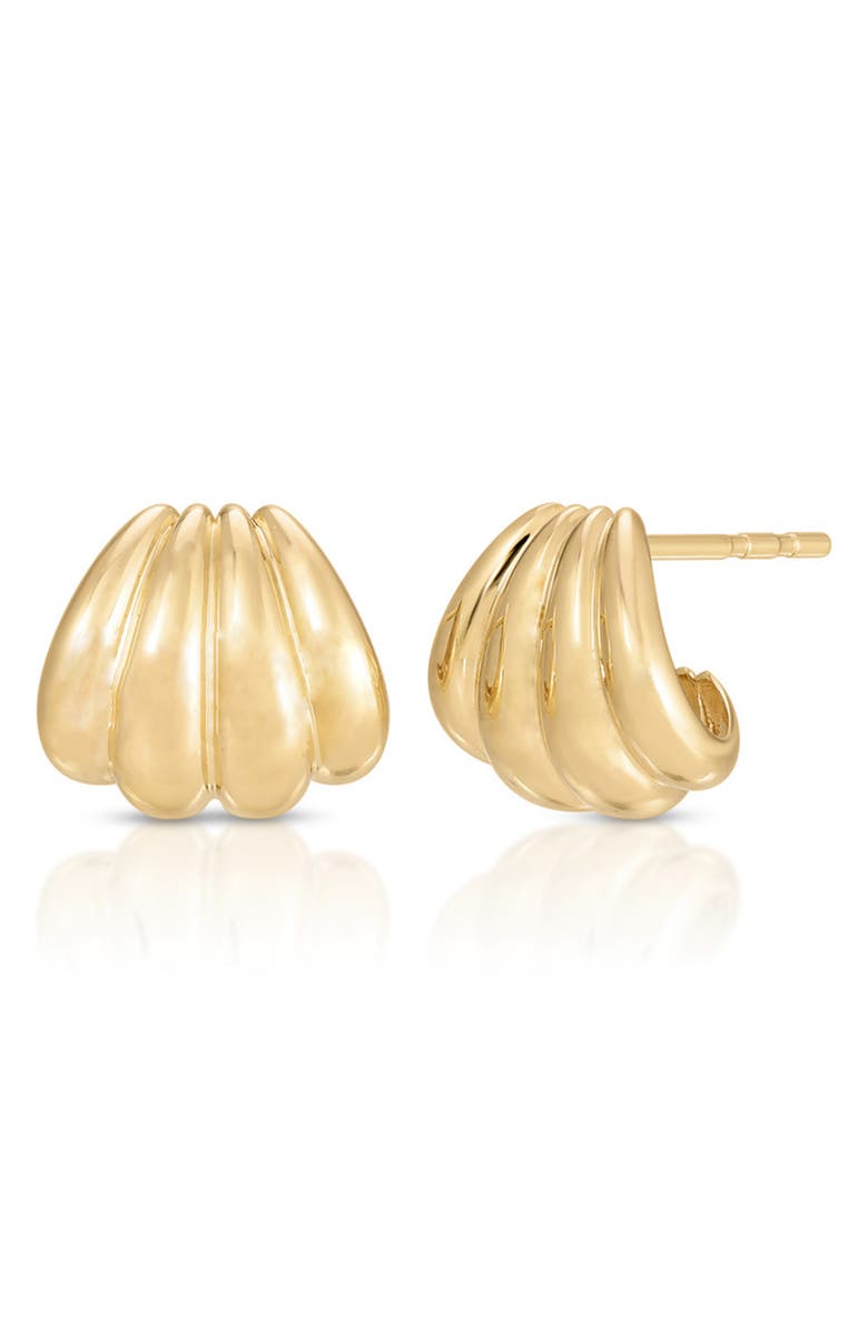 EF Collection Jumbo Grooved Huggie Hoop Earrings, Main, color,