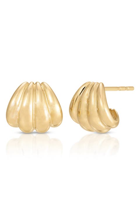 Jumbo Grooved Huggie Hoop Earrings