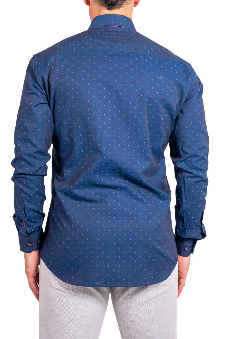 Fibonacci Ascension Contemporary Fit Button-Up Shirt, Alternate, color, BLUE