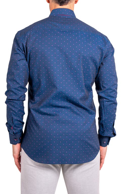 Maceoo Fibonacci Ascension Contemporary Fit Button-up Shirt In Blue