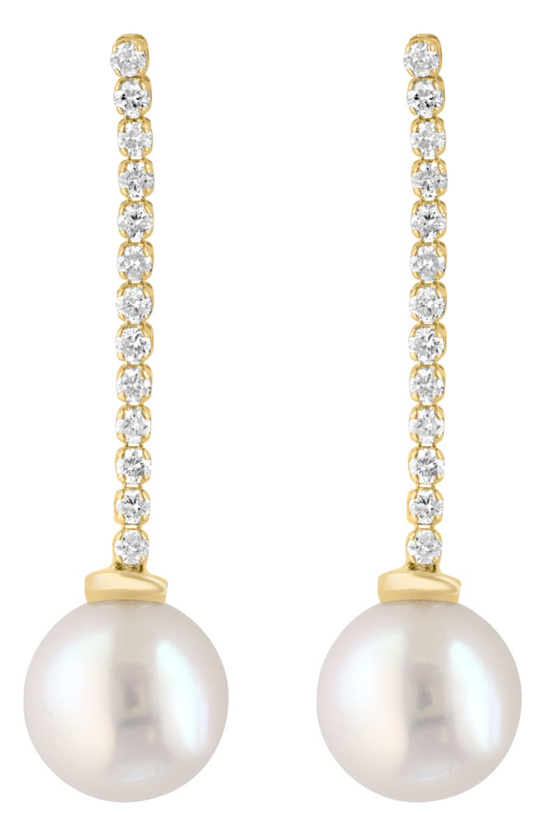 EFFY Freshwater Pearl & Diamond Earrings, Main, color, White