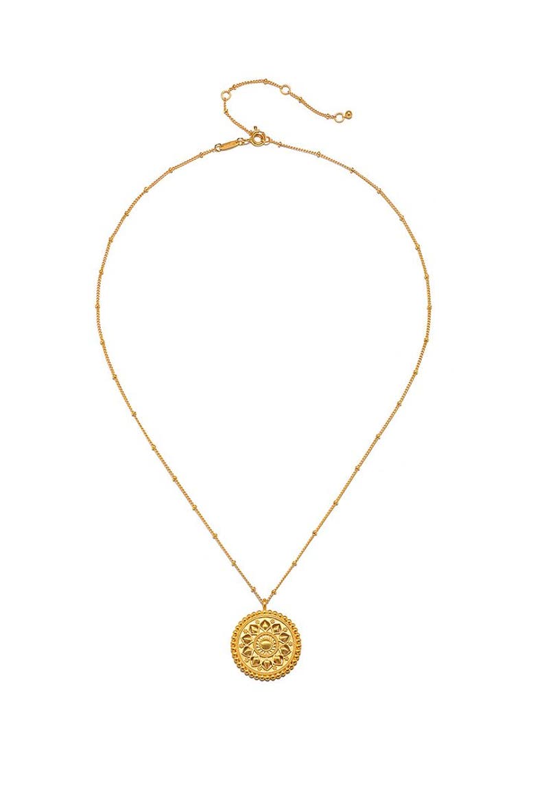 Inner Light Mandala Necklace, Alternate, color, Gold
