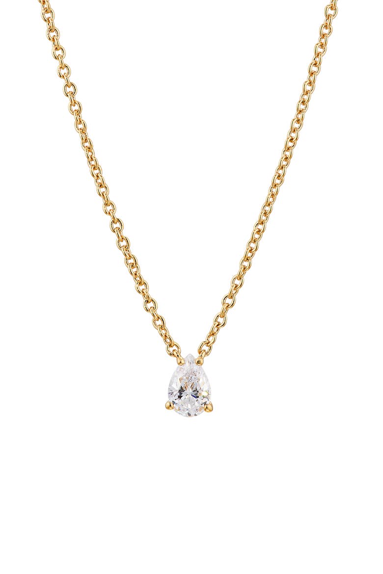 Modern Luv Small Pear Cubic Zirconia Pendant Necklace, Main, color, GOLD