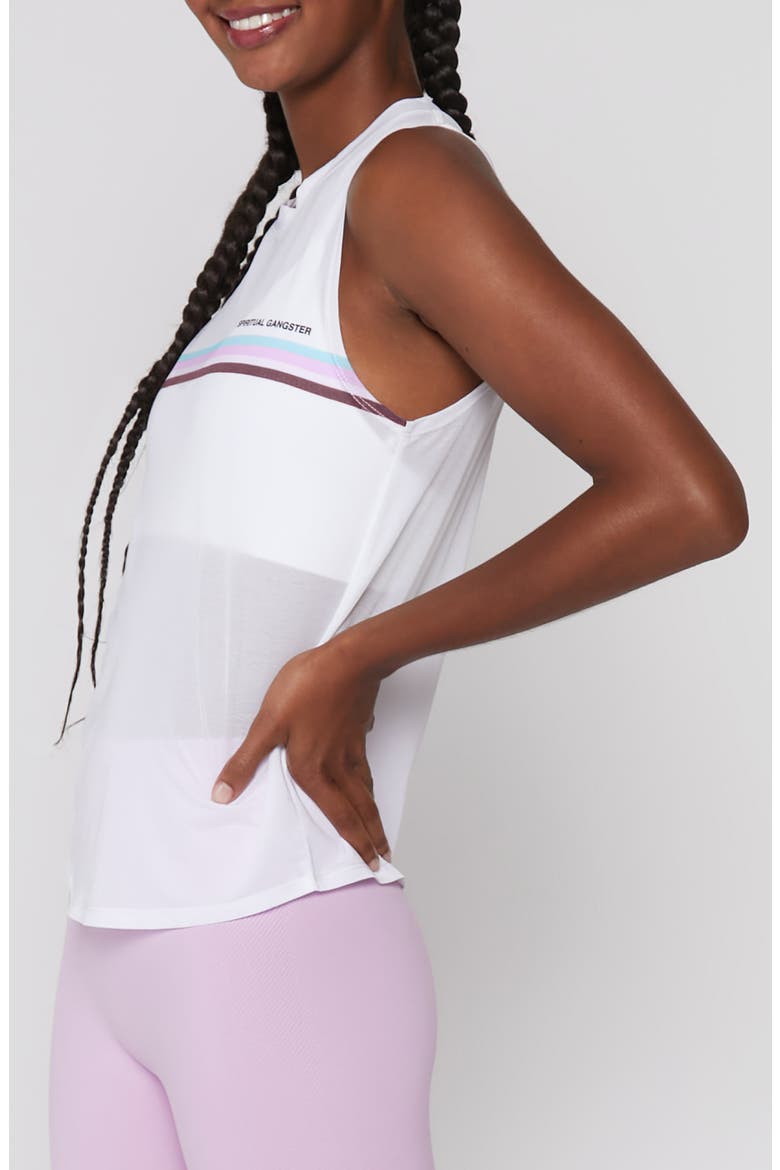 Active Sheer Muscle Tee, Alternate, color, WHITE