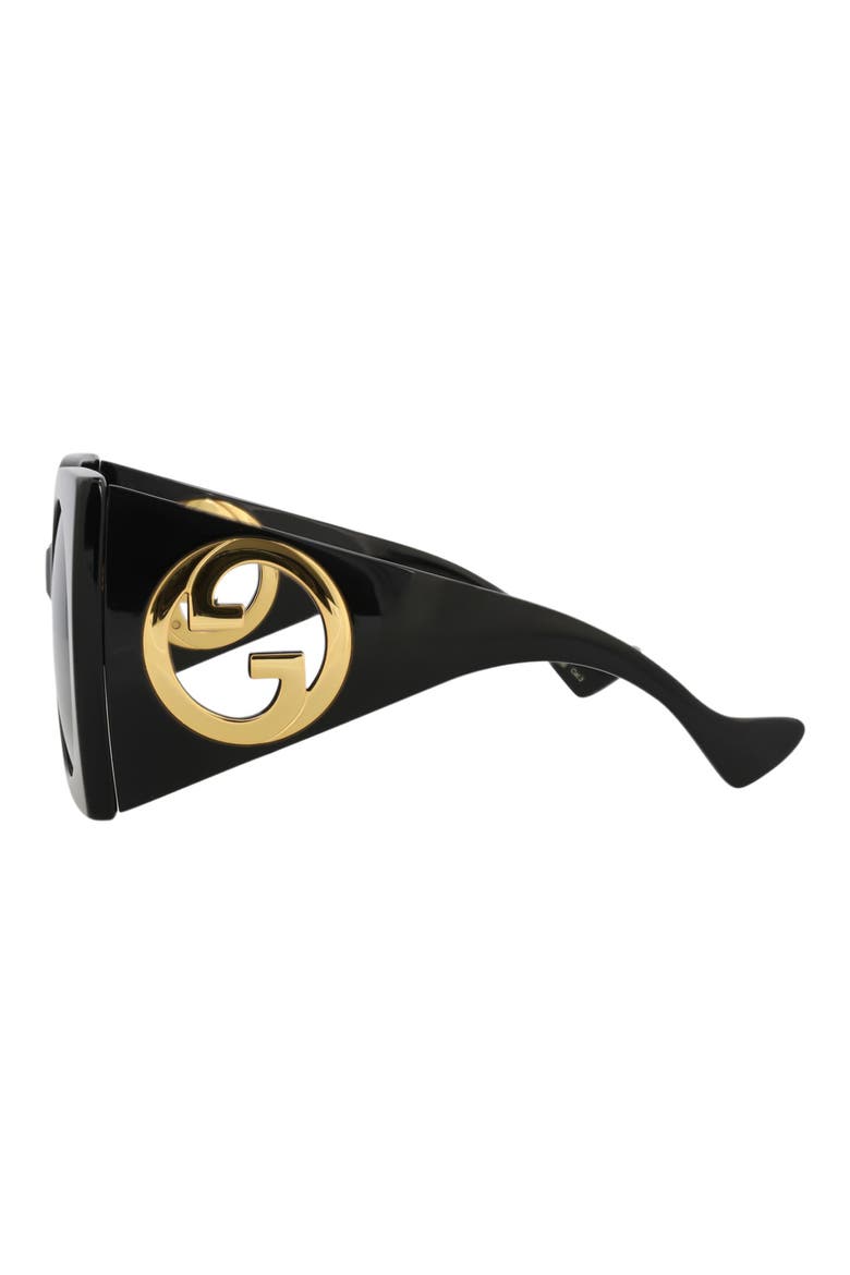 55mm Square Sunglasses, Alternate, color, BLACK BLACK GREY