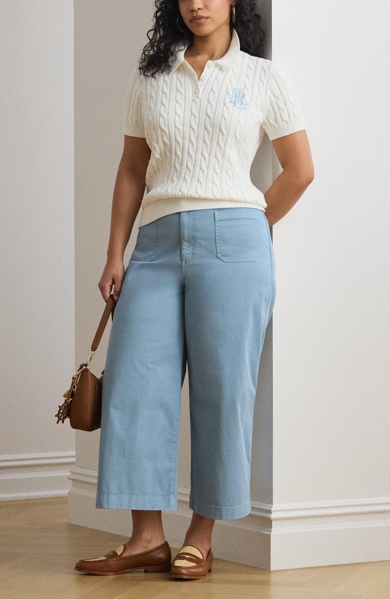 Lauren Ralph Lauren Natrissa Cable Knit Polo Sweater, Alternate, color, White