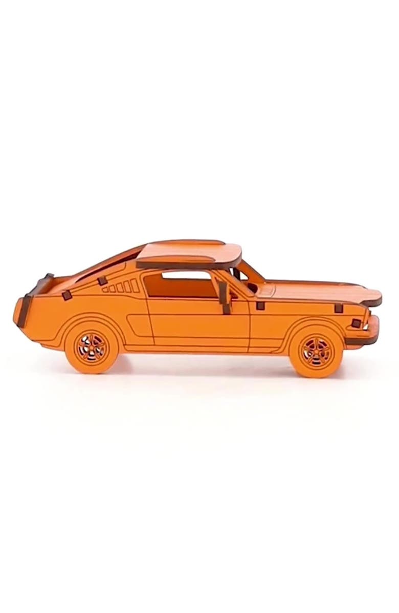 Little & Wood Woodlet Muscle Car, 3D Wooden Kit Set, Ages 6+, Alternate, color, Multicolored