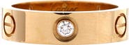 Pre-Owned Cartier Love 3 Diamonds Band Ring 18K Yellow Gold with Diamonds