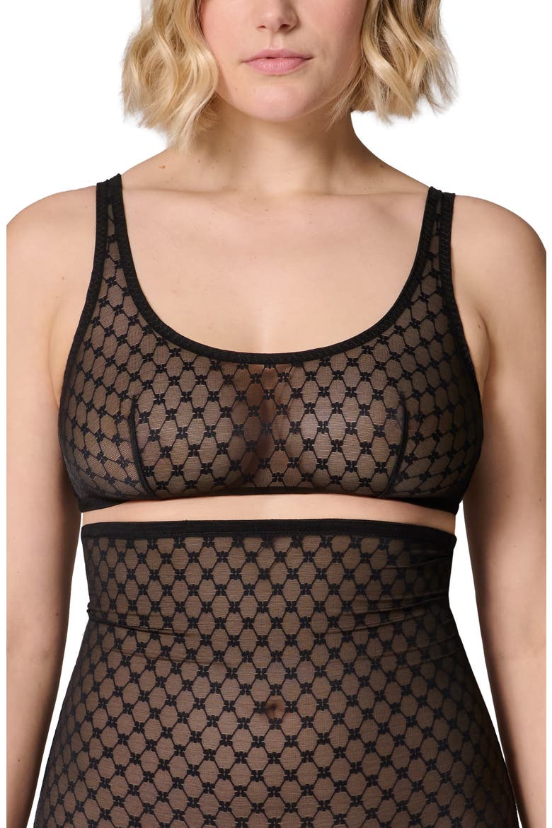 Plume Embroidered Bralette, Alternate, color, BLACK