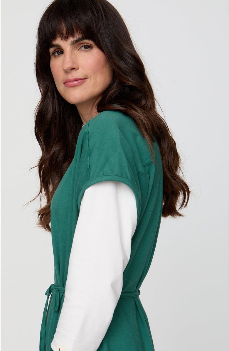 Turtledove London Rita Tie Waist Organic Cotton Jumpsuit, Alternate, color, Green