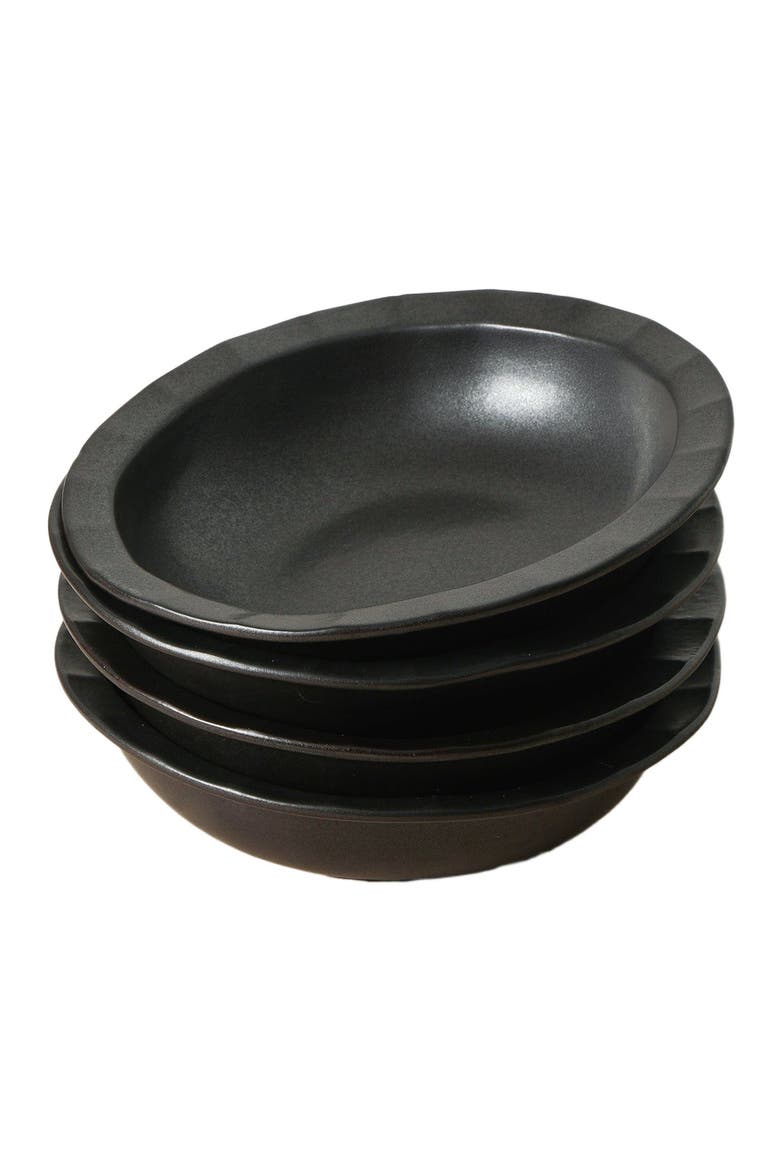 Oasis Stoneware 4-Piece Pasta Bowl Set, Main, color, Black
