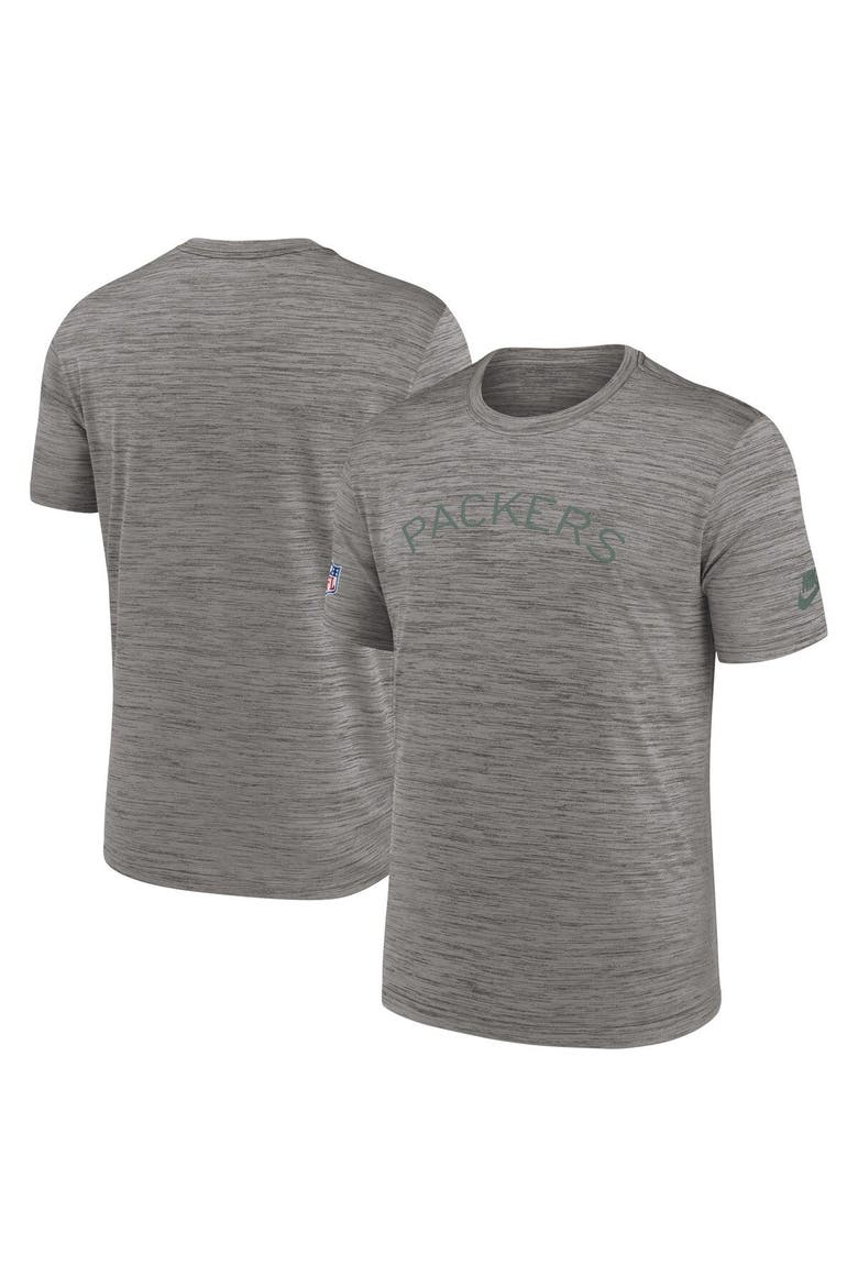 Men's Nike Heather Charcoal Green Bay Packers 2023 Sideline Alternate Logo Performance T-Shirt, Main, color, Heather Charcoal