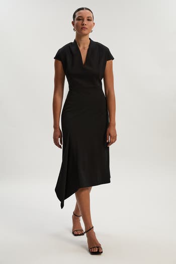 Karen Millen Asymmetric Front Tailored Midi Dress | Nordstrom