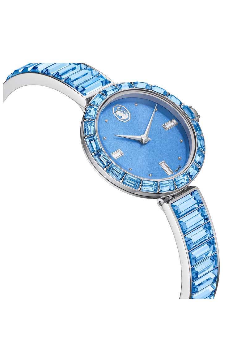 Matrix Blue Baguette Crystal Bracelet Watch, 25mm, Alternate, color, BLUE