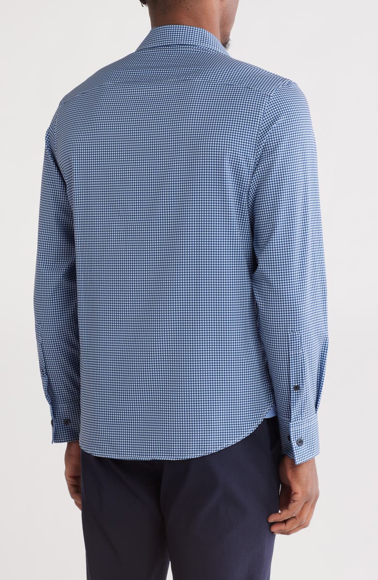 CONSTRUCT Slim Fit Gingham 4-Way-Stretch Button-Up Shirt, Alternate, color, Navy