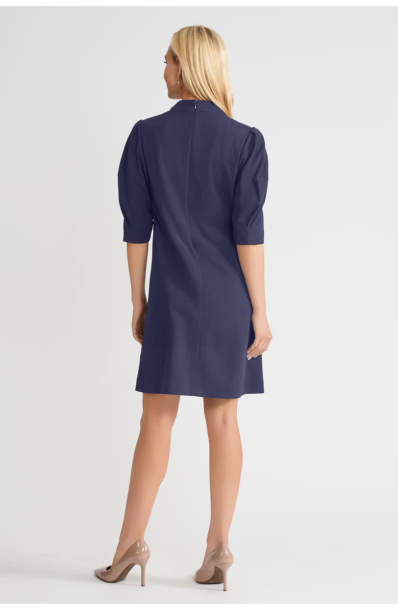 Ming Wang A-Line Stretch Deco Crepe Knee Length Dress, Alternate, color, Indigo