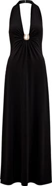 Ever New Behati Jersey Midi Halter Dress