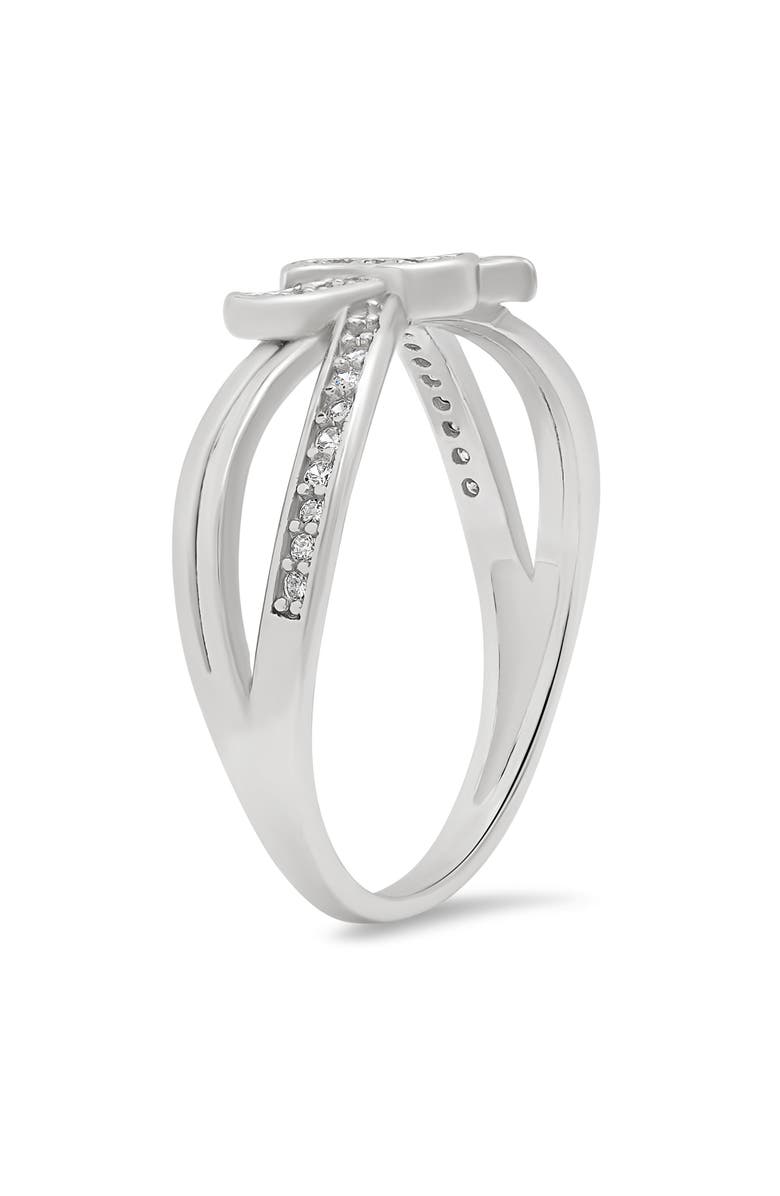 Queen Jewels Sterling Silver CZ Love Knot Ring, Alternate, color, 