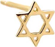 BY ADINA EDEN Solid Mini Star of David Stud Earring 14K