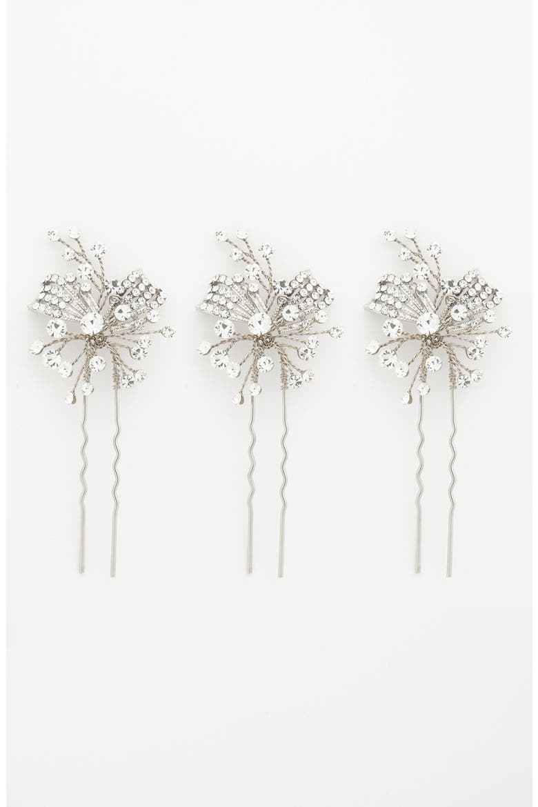 'Gwenyth' Crystal Hairpins, Alternate, color, CLEAR