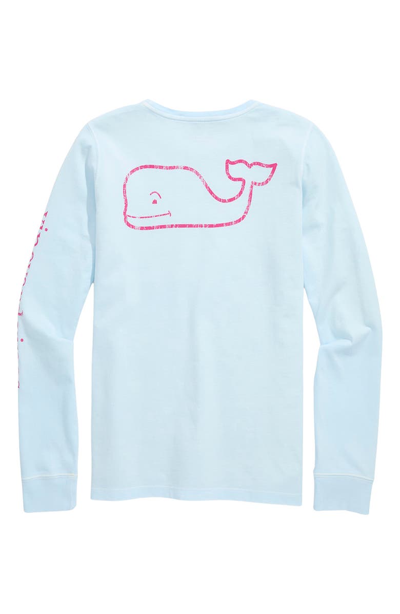 vineyard vines Whale Graphic Long Sleeve Pocket T-Shirt, Alternate, color, Ice Water