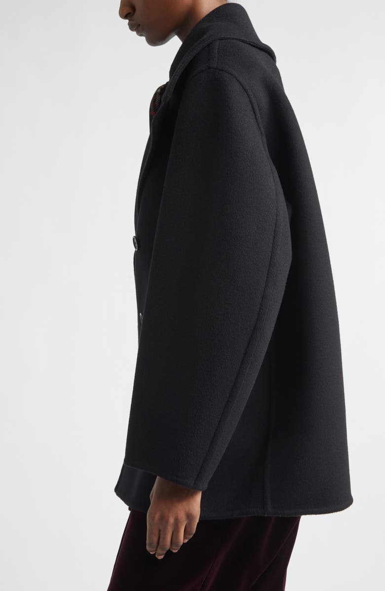 Saint Laurent Double Face Wool Peacoat, Alternate, color, Noir/ Profond