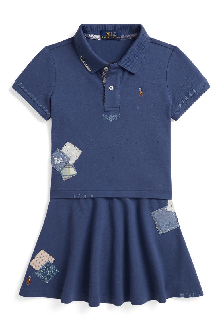 Kids' Patchwork Polo & Skirt Set, Main, color, OLD ROYAL