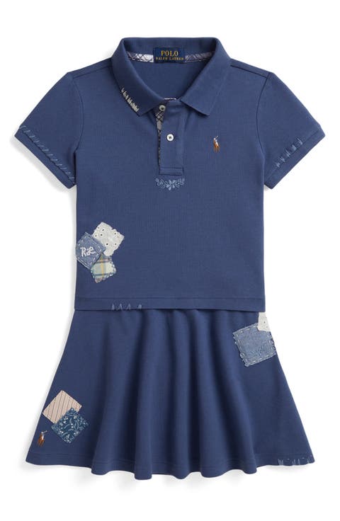 Kids' Patchwork Polo & Skirt Set