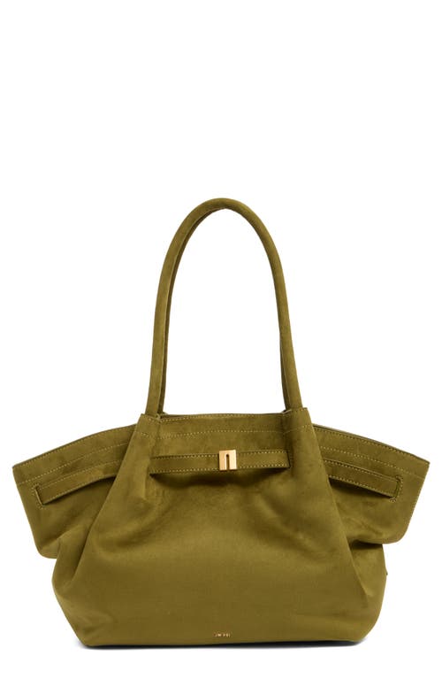 Jw Pei Medium Hana Faux Suede Tote In Dark Olive