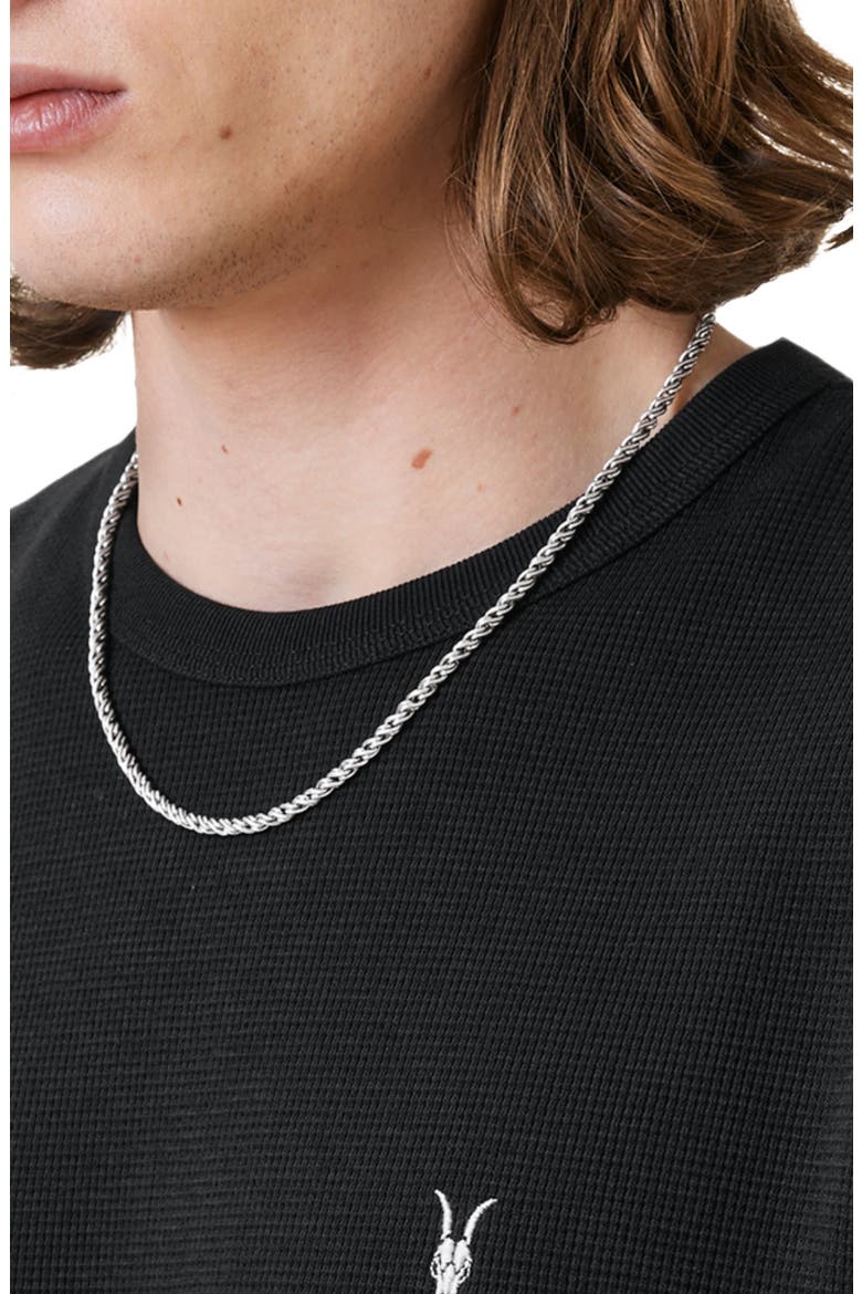 Ellis Waffle Knit Cotton T-Shirt, Alternate, color, JET BLACK