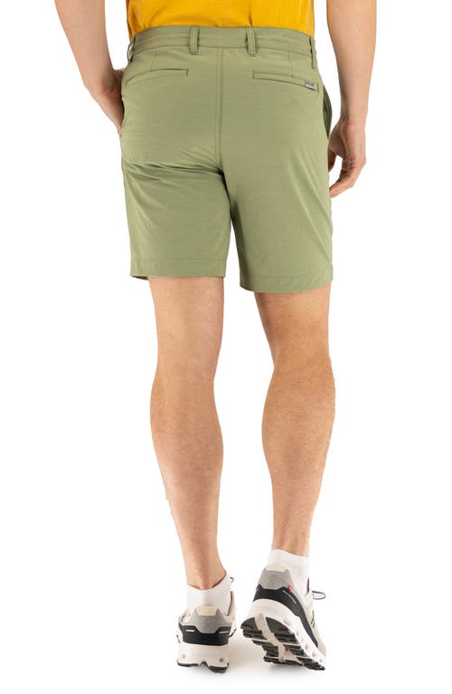 Devil-dog Dungarees 8-inch Hybrid Chino Shorts In Oil Green