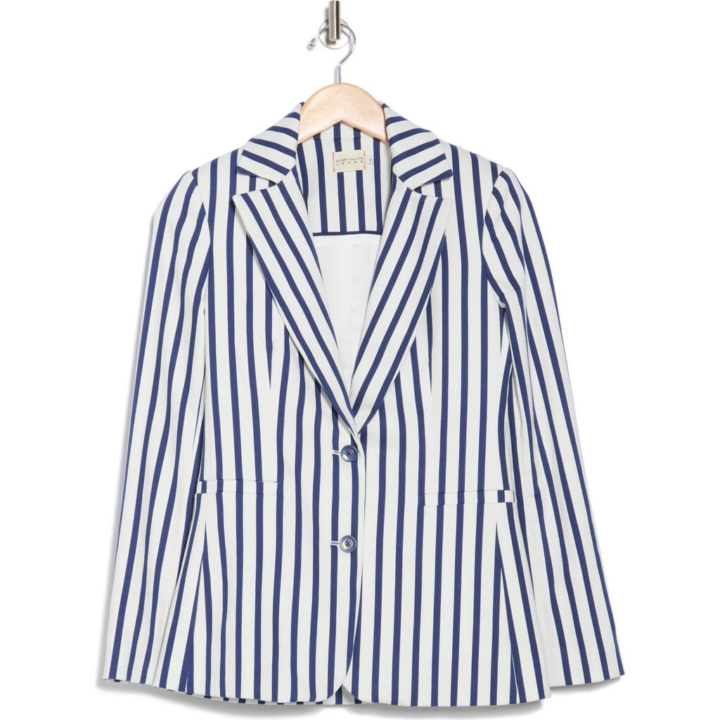 ALICE AND OLIVIA ALICE + OLIVIA BREANN STRIPE NOTCH LAPEL BLAZER