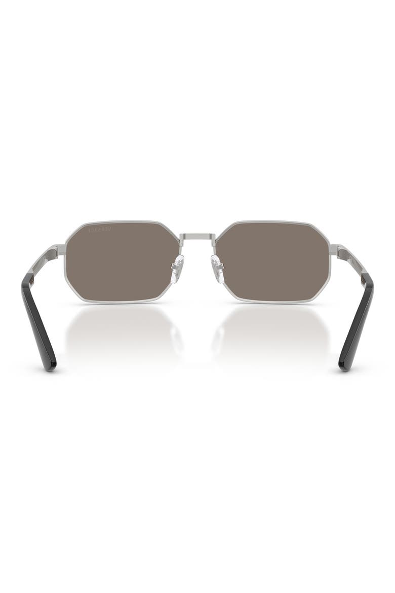 54mm Rectangular Sunglasses, Alternate, color, SILVER / GREY MIRROR SILVER