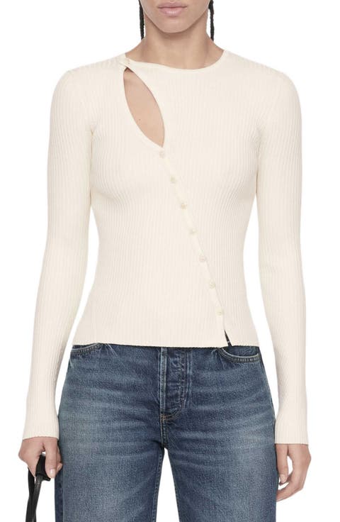 Cruz Asymmetric Button Through Top
