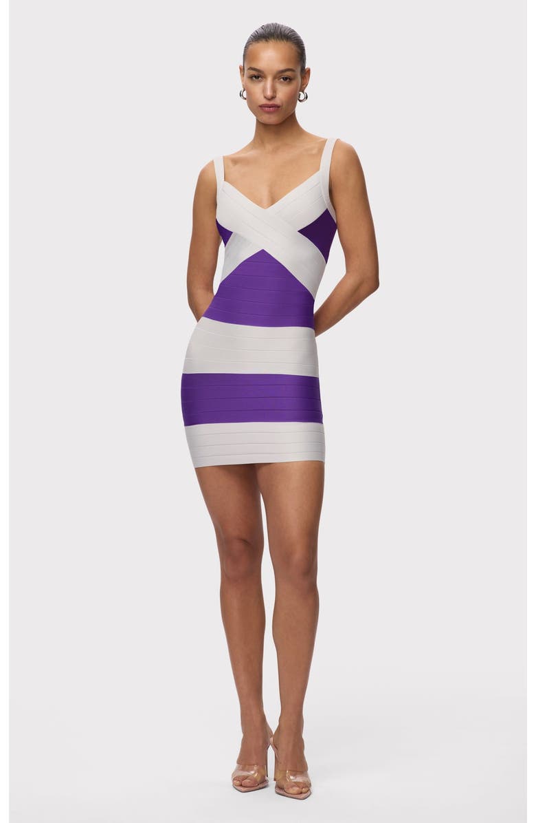 Herve Leger The Vip Dress, Alternate, color, Pansy Grey