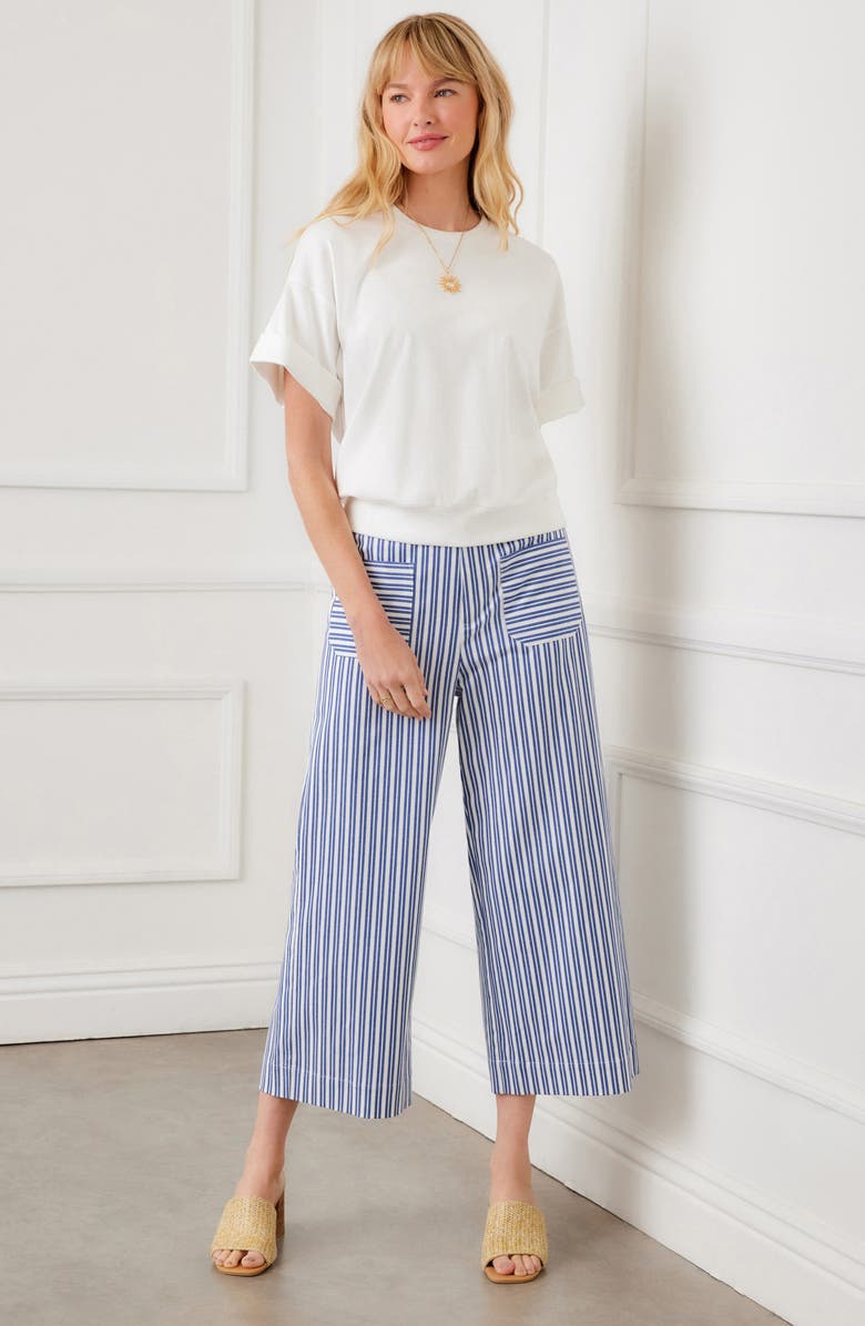 Karen Kane Cuffed Sleeve Rib T-Shirt, Alternate, color, Off White