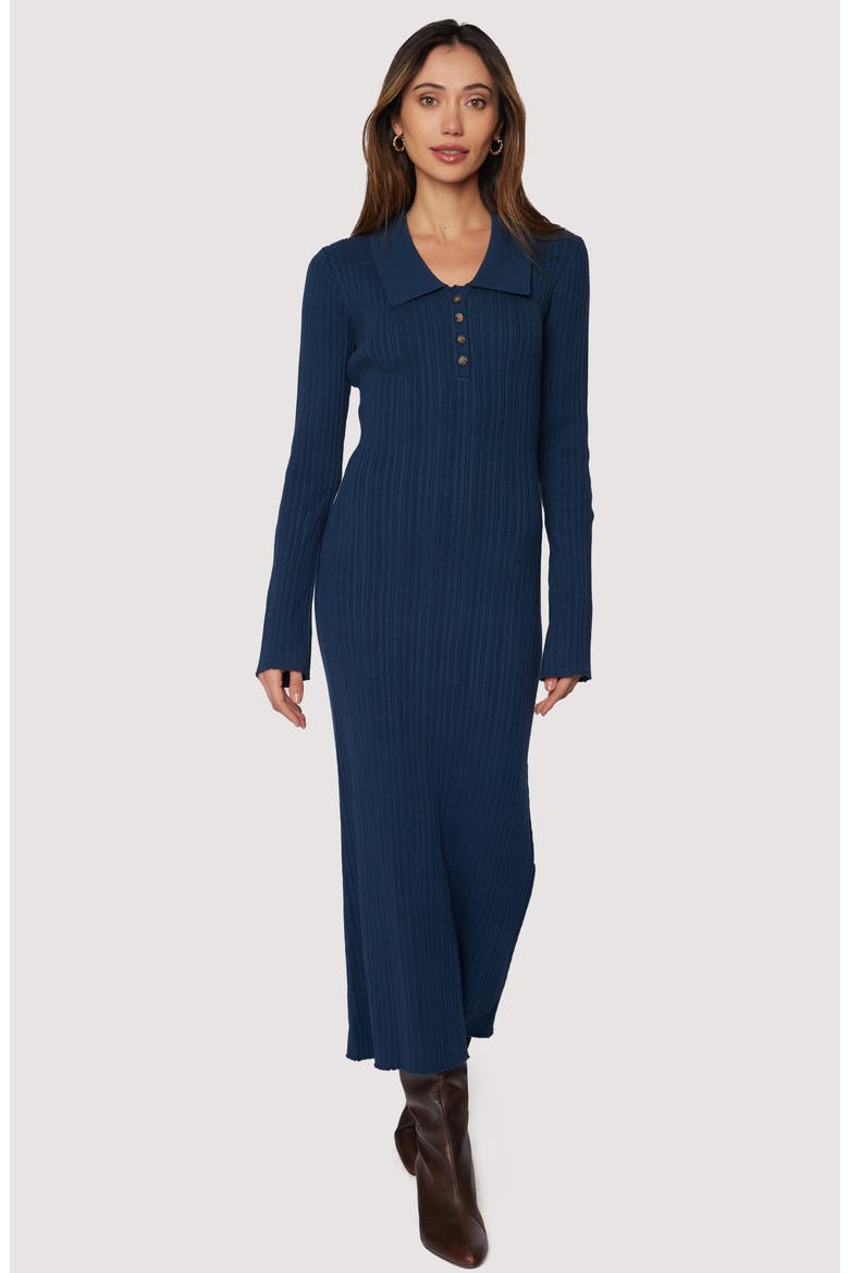 Giustina Long Sleeve Midi Sweater Dress, Alternate, color, DEEP-TEAL