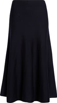 Khaite Mayu Wool Blend Midi Sweater Skirt