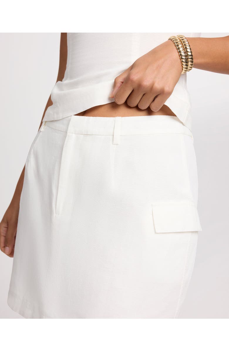 Onia Linen Utility Mini Skirt, Alternate, color, White