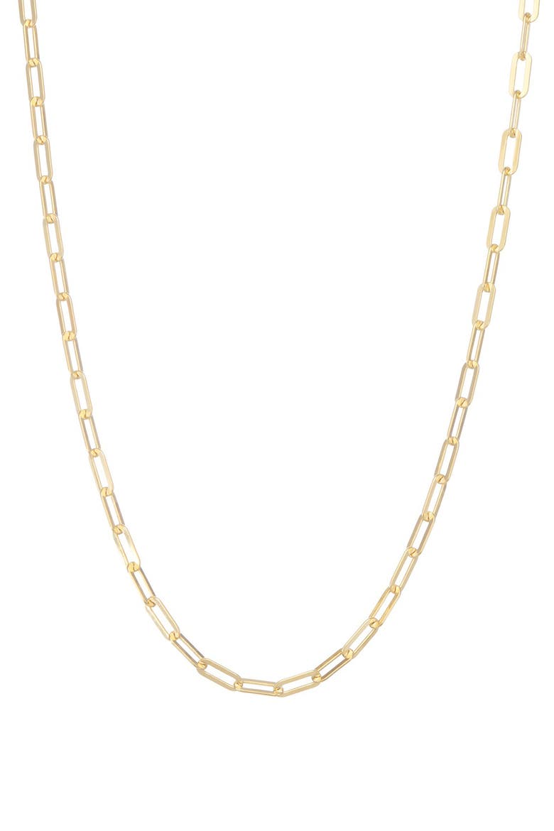 14K Gold Plate Sterling Silver Paperclip Chain Necklace, Main, color, YELLOW GOLD