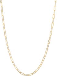 FZN 14K Gold Plate Sterling Silver Paperclip Chain Necklace