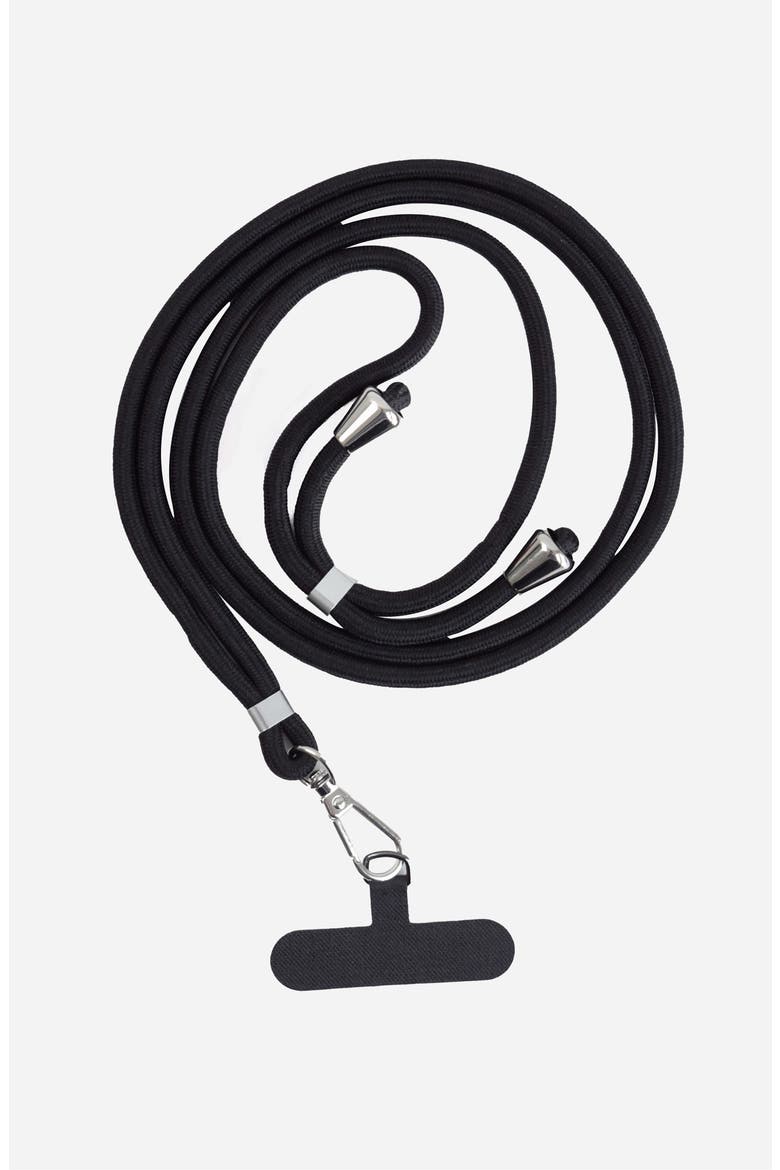 Adjustable Crossbody Phone Lanyard, Main, color, BLACK